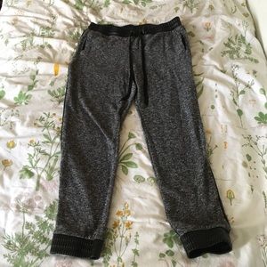 Faux Leather-Trimmed Joggers